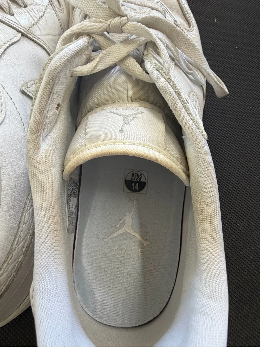 Jordan White Men's Leather Golf Sneakers